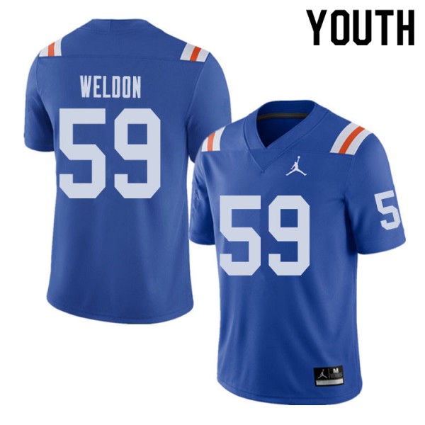Jordan Brand Youth #59 Danny Weldon Florida Gators Throwback Alternate College Football Jersey